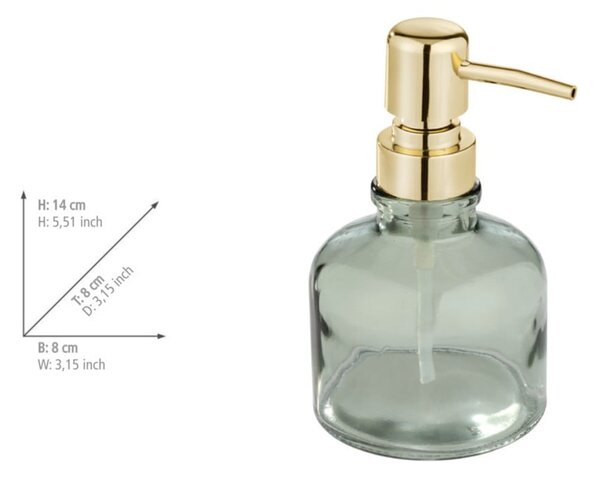 Skleněný dávkovač mýdla v mentolové barvě 200 ml Atessa – Wenko