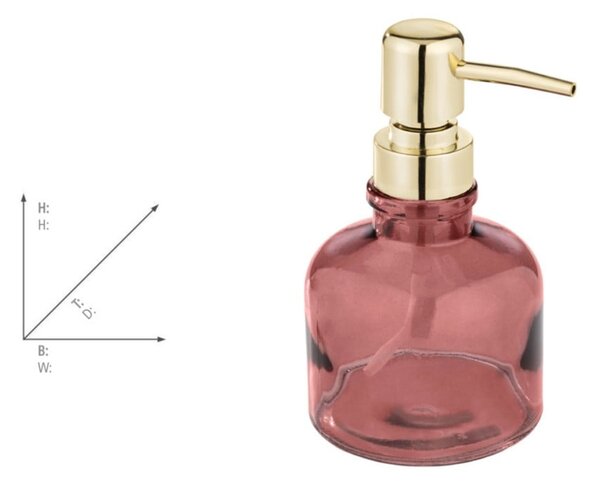 Tmavě růžový skleněný dávkovač mýdla 200 ml Atessa – Wenko
