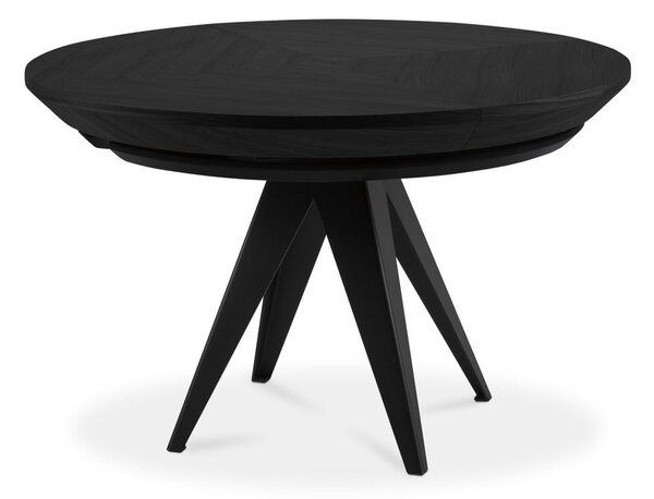 Kulatý rozkládací jídelní stůl s přídavnou deskou s černou deskou ø 120 cm Magnus – Windsor & Co Sofas