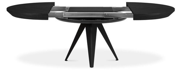 Kulatý rozkládací jídelní stůl s přídavnou deskou s černou deskou ø 120 cm Magnus – Windsor & Co Sofas