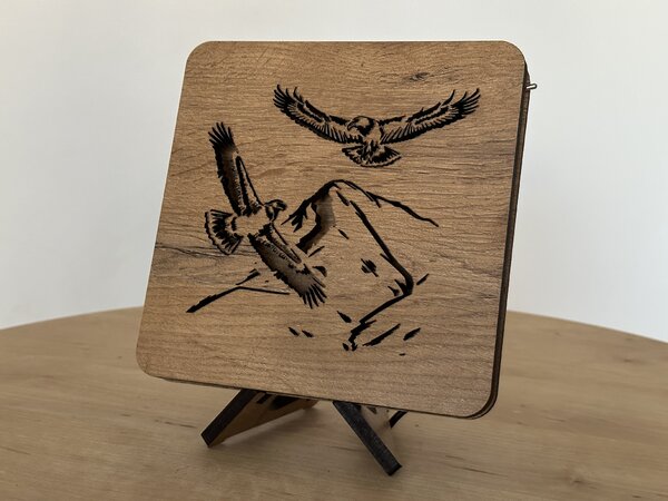 "Ptáci " lampa 19x19cm provedení povrchu: dub