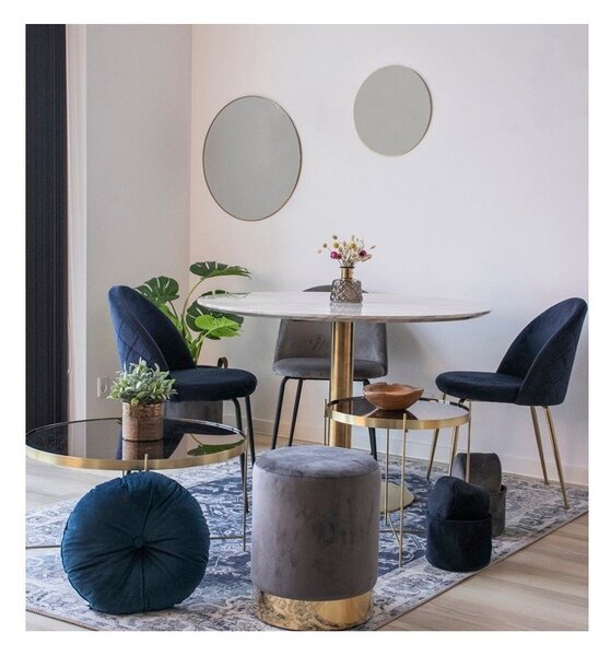 Kulatý jídelní stůl s deskou v dekoru mramoru ø 110 cm Bolzano – House Nordic