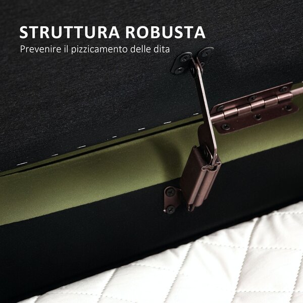 HOMCOM Oválná úložná lavice 72L s výklopným víkem a rýhovaným designem, moderní sametová tkanina a borovicové dřevo, 108x44x43,5 cm, tmavě zelená | Ao