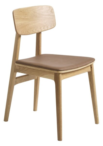 Jídelní židle z imitace kůže v koňakově hnědo-přírodní barvě Livo – Unique Furniture