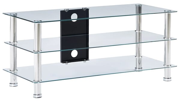 TV stolek - tvrzené sklo - průhledný | 90x40x40 cm