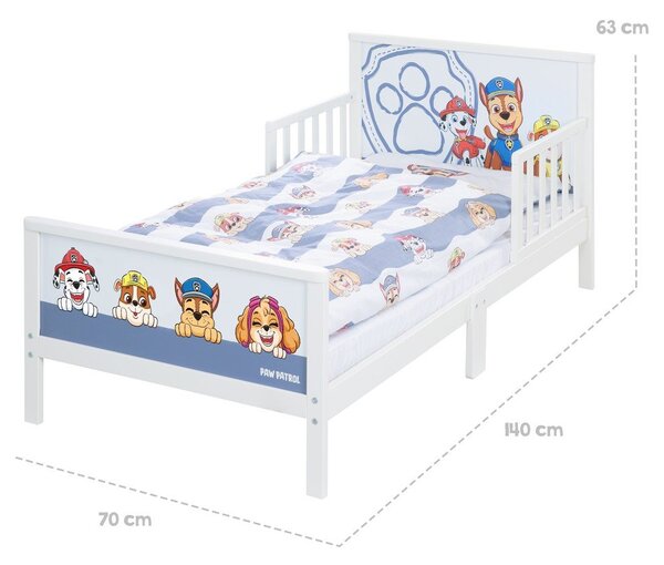 Bílo-modrá dětská postel 70x140 cm Paw Patrol – Roba