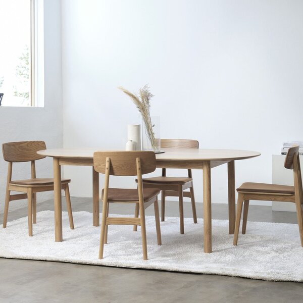 Jídelní židle z imitace kůže v koňakově hnědo-přírodní barvě Livo – Unique Furniture