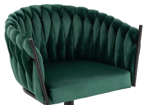 LuxuryForm DESIGN Židle NORDEN VELUR na černé podstavě s kolečky - zelená