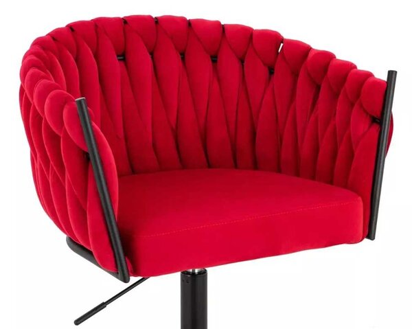LuxuryForm DESIGN Židle NORDEN VELUR na černé podstavě s kolečky - červená
