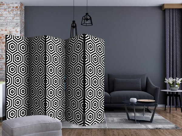 Paraván - Black and White Hypnosis [Room Dividers]