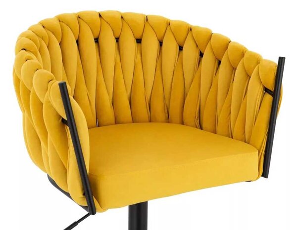 LuxuryForm DESIGN Židle NORDEN VELUR na černé podstavě s kolečky - žlutá