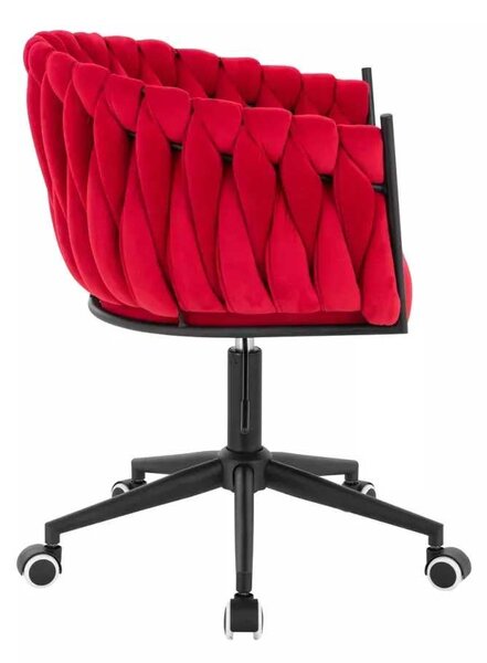 LuxuryForm DESIGN Židle NORDEN VELUR na černé podstavě s kolečky - červená