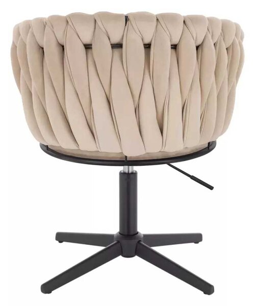 LuxuryForm DESIGN Židle NORDEN VELUR na černém kříži - krémová