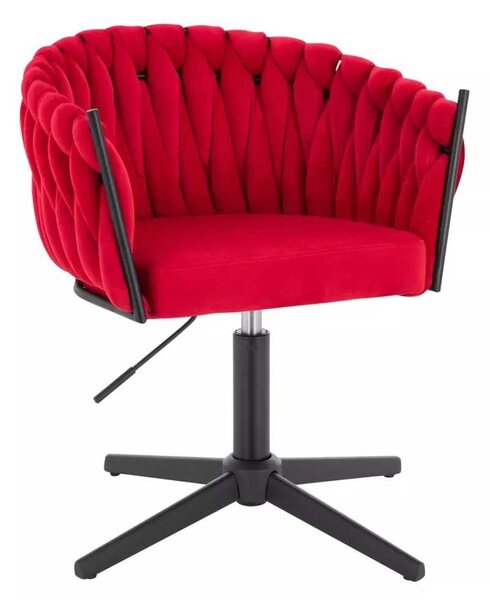LuxuryForm DESIGN Židle NORDEN VELUR na černém kříži - červená