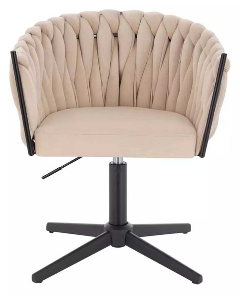 LuxuryForm DESIGN Židle NORDEN VELUR na černém kříži - krémová
