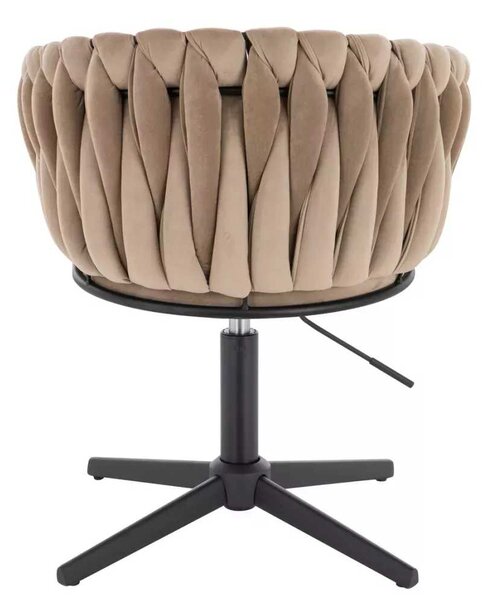 LuxuryForm DESIGN Židle NORDEN VELUR na černém kříži - latte