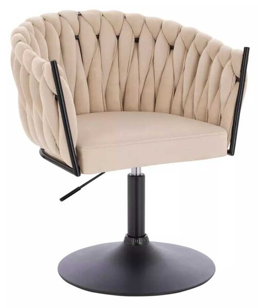 LuxuryForm DESIGN Židle NORDEN VELUR na černém talíři - krémová