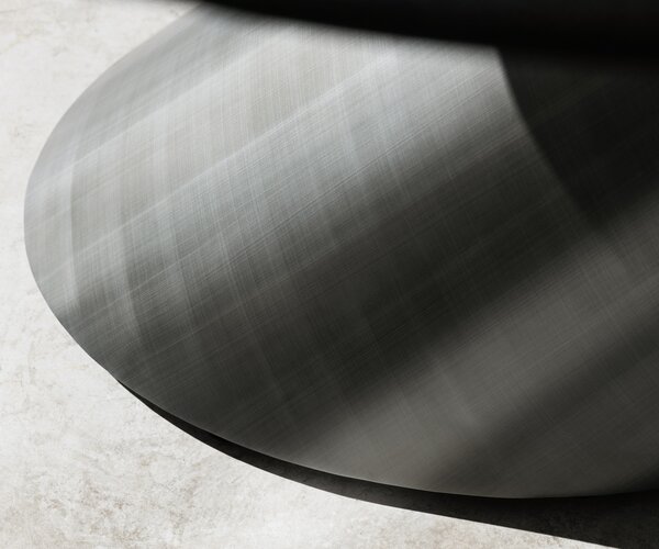DELIFE Konferenční stolek Edge Boot 120x70 cm keramika Laminam® Noir Desir hnědá Conis Metallic stříbrná