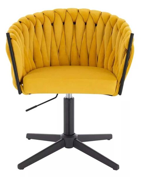 LuxuryForm DESIGN Židle NORDEN VELUR na černém kříži - žlutá
