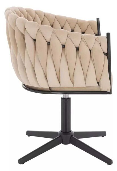 LuxuryForm DESIGN Židle NORDEN VELUR na černém kříži - krémová