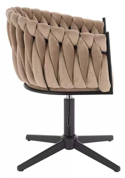 LuxuryForm DESIGN Židle NORDEN VELUR na černém kříži - latte