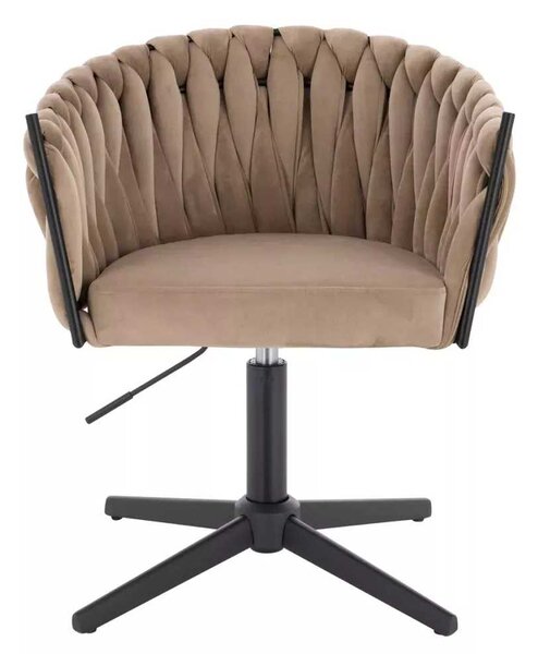 LuxuryForm DESIGN Židle NORDEN VELUR na černém kříži - latte