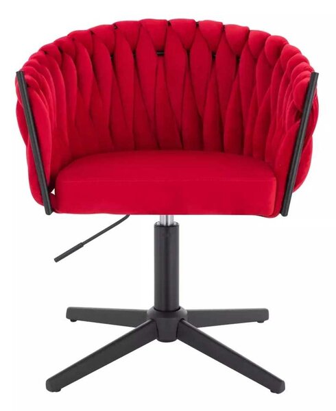 LuxuryForm DESIGN Židle NORDEN VELUR na černém kříži - červená