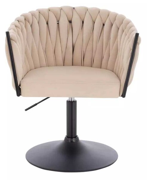 LuxuryForm DESIGN Židle NORDEN VELUR na černém talíři - krémová