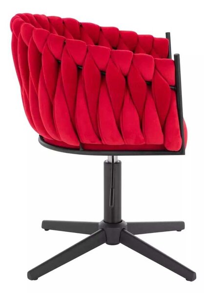 LuxuryForm DESIGN Židle NORDEN VELUR na černém kříži - červená