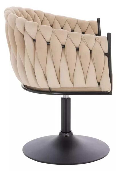 LuxuryForm DESIGN Židle NORDEN VELUR na černém talíři - krémová