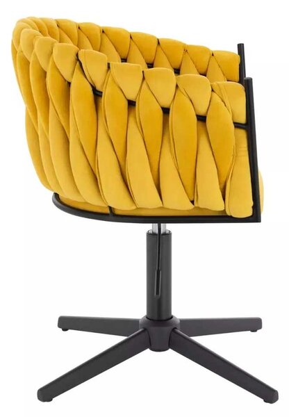 LuxuryForm DESIGN Židle NORDEN VELUR na černém kříži - žlutá