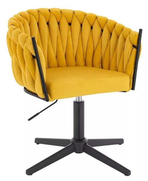 LuxuryForm DESIGN Židle NORDEN VELUR na černém kříži - žlutá