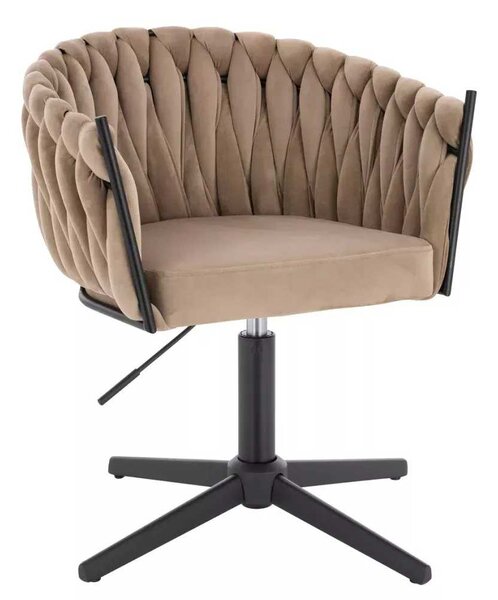 LuxuryForm DESIGN Židle NORDEN VELUR na černém kříži - latte