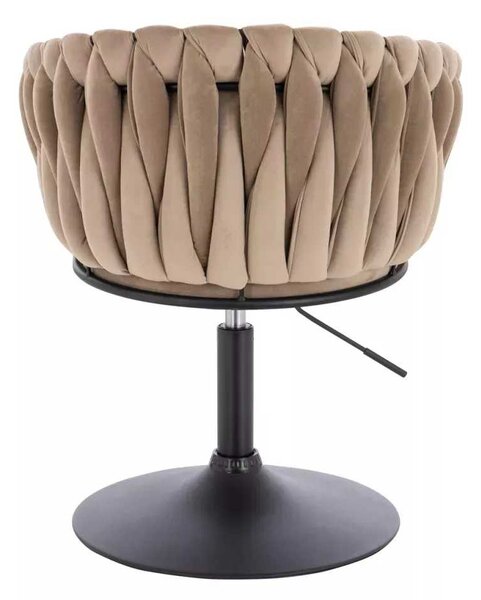 LuxuryForm DESIGN Židle NORDEN VELUR na černém talíři - latte