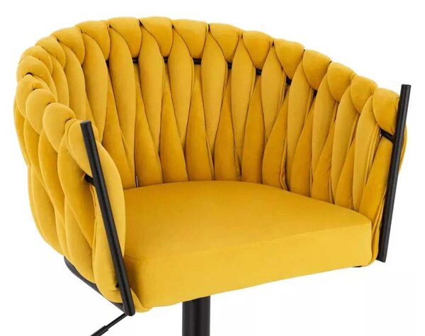 LuxuryForm DESIGN Židle NORDEN VELUR na černém talíři - žlutá