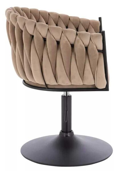 LuxuryForm DESIGN Židle NORDEN VELUR na černém talíři - latte