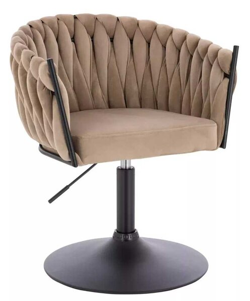 LuxuryForm DESIGN Židle NORDEN VELUR na černém talíři - latte