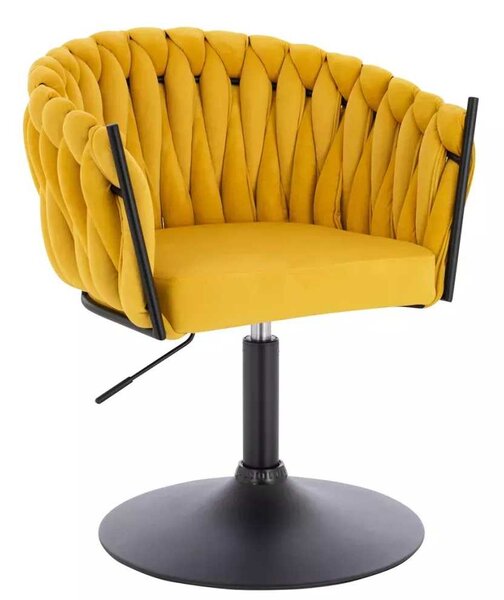 LuxuryForm DESIGN Židle NORDEN VELUR na černém talíři - žlutá
