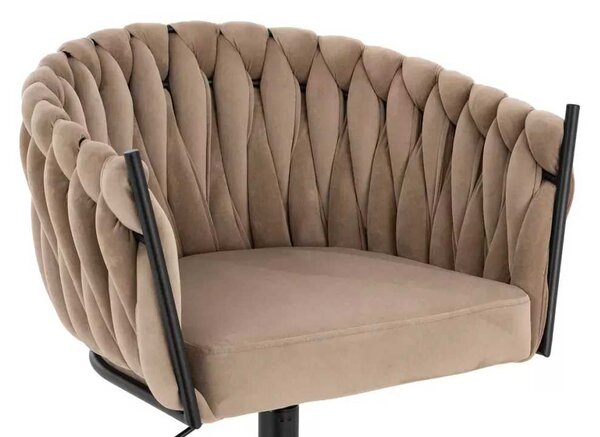 LuxuryForm DESIGN Židle NORDEN VELUR na černém talíři - latte