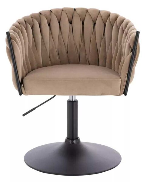 LuxuryForm DESIGN Židle NORDEN VELUR na černém talíři - latte