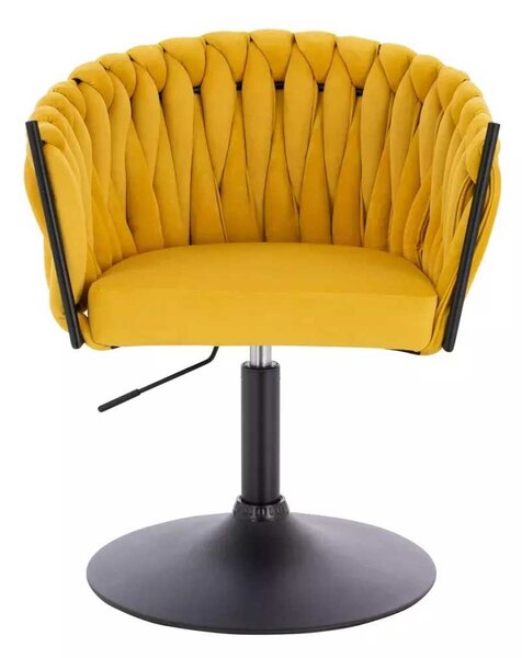 LuxuryForm DESIGN Židle NORDEN VELUR na černém talíři - žlutá