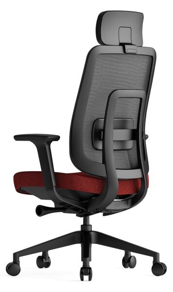 Kancelářská ergonomická židle K42 SP – síť/ čalouněná, červená