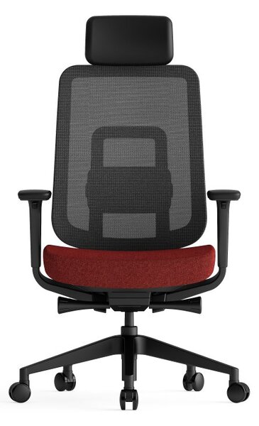 Kancelářská ergonomická židle K42 SP – síť/ čalouněná, červená