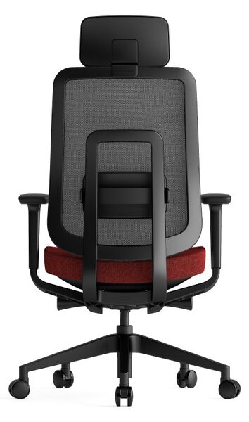 Kancelářská ergonomická židle K42 SP – síť/ čalouněná, červená