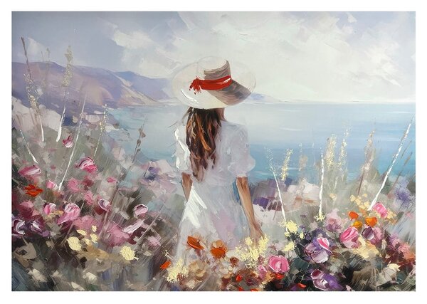 Obraz s ručně malovanými prvky na plátně 100x70 cm Amelia – Styler