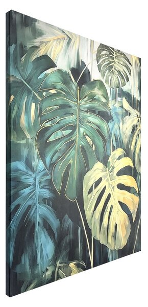 Obraz s ručně malovanými prvky na plátně 70x100 cm Monstera – Styler