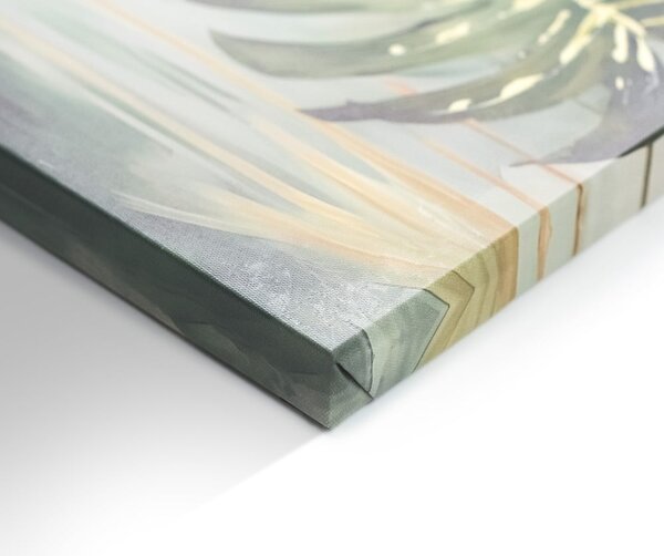 Obraz s ručně malovanými prvky na plátně 70x100 cm Monstera – Styler