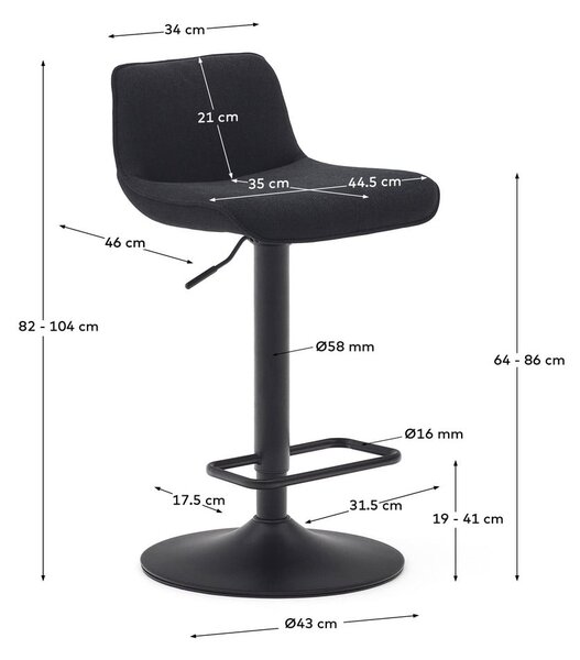 Černé barové židle v sadě 2 ks 103 cm Zenda – Kave Home