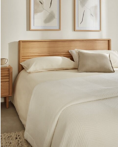 Dvoulůžková postel z dubového dřeva s roštem v přírodní barvě 180x200 cm Lenon – Kave Home