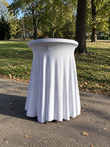 Skládaný strečový potah na bistro stolek Ø80 cm, výška 110 cm – 3 barvy barva Černá